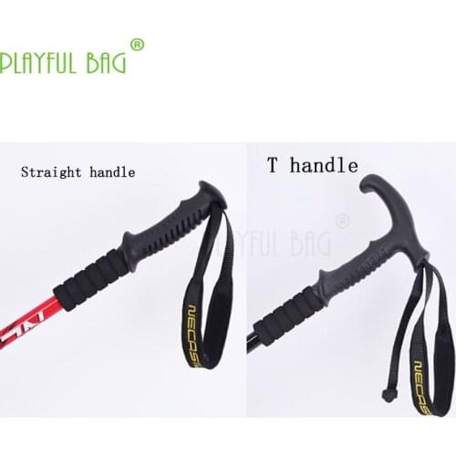 Three straight-handled curved-handled climbing sticks Aluminium alloy 6061 embroidered wristband by heat transfer printing ZK08