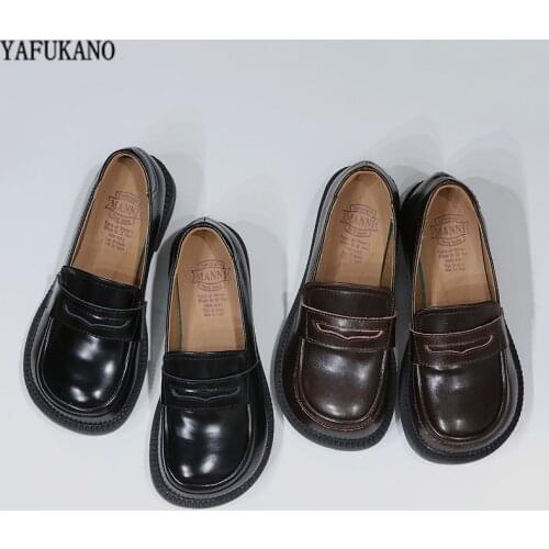 Japanese Retro Genuine Leather Ins Round Toe Lace-Up Flat Shoes College Style Soft Sister JK Uniform Shoes Handmade Casual Shoes
