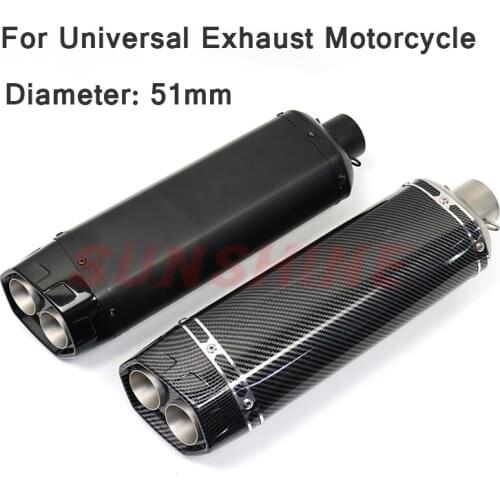 Universal Motorcycle Exhaust Motorcross Escape Moto Modified Pipe Double Holes Muffler Systems For KAWASAKI Z900 Gsr 600 XMAX
