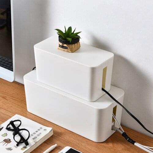 Wire Storage Boxes Large Plastic Desktop Power Strip Finishing Box Power Cord Computer Socket Junction Case