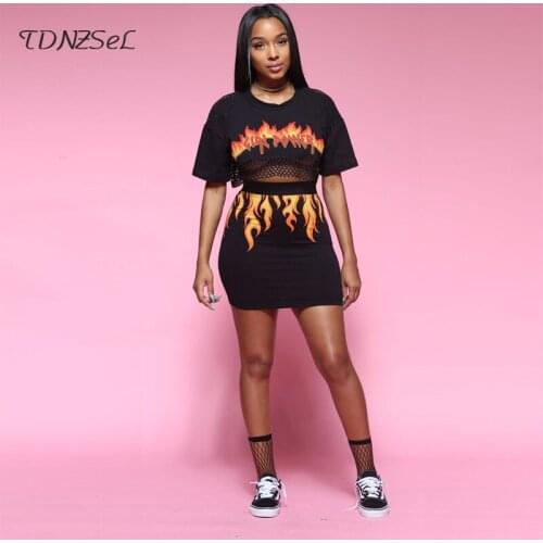2020 Women Black Sexy 2 Two Piece Set Skirt Outfits Crop Top Suit Short Sleeve Skirt Casual Hollow Out Night Club Summer Clothes