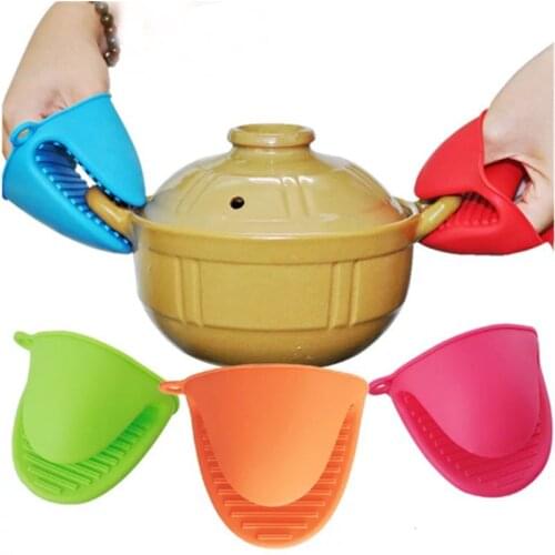1pc Thicken Silicone Baking Oven Mitts Microwave Oven Glove Insulation Non Stick Anti-Slip Grips Bowl Pot Clips Kitchen Gadgets