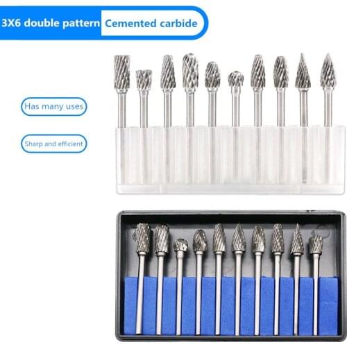 10pcs carbide milling cutter rotary tool to remove burrs, rotary drill bit, electric grinding tungsten steel grinding head