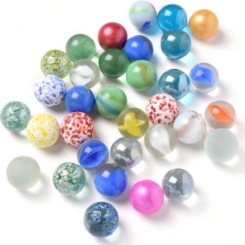 16MM Glass Ball Cream Console Game Pinball Small Marbles Pat Toys Parent- Child Beads Bouncing Ball