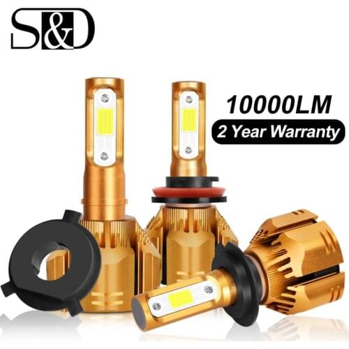 2Pcs Car Headlight H7 Led H4 H1 H3 H8 H11 H13 HB4 HB3 9004 9005 9006 9007 9012 COB 60W 10000LM Auto Headlamp 6000K Light Bulbs