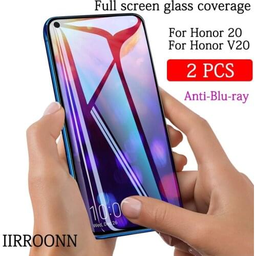 2Pcs/lot 9H Tempered Glass for Huawei Honor 20 v20 Screen Protector Full Cover Glass For Honor V 20 honor glass Protective Film