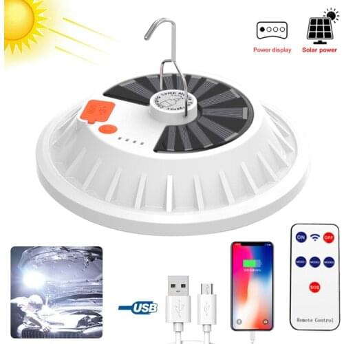 2000 LM Rechargeable 120 LED Outdoor Camping Tent Light Solar Emergency Lamp Lantern Waterproof Hiking Ultra Bright USB Lamp