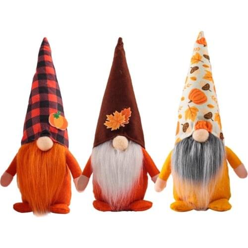 3Pcs Fall Gnome Swedish Nisse Tomte Faceless Doll Elf Dwarf Thanksgiving Day Gift Farmhouse Tiered Tray Decorations