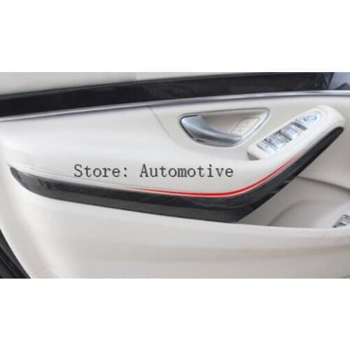 4pcs/set For Mercedes benz W222 S Class S320 2014-2017 Car-styling ABS Dark Wood Grain Interior Door Decotation Strips Trim