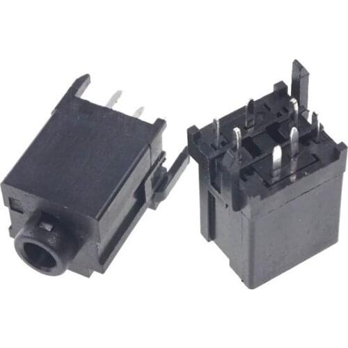 1000pcs Phone Jack 3.5mm 7 Contacts 3 conductors Stereo Audio socket 3 poles Audio plug Through hole Vertical inner Switches