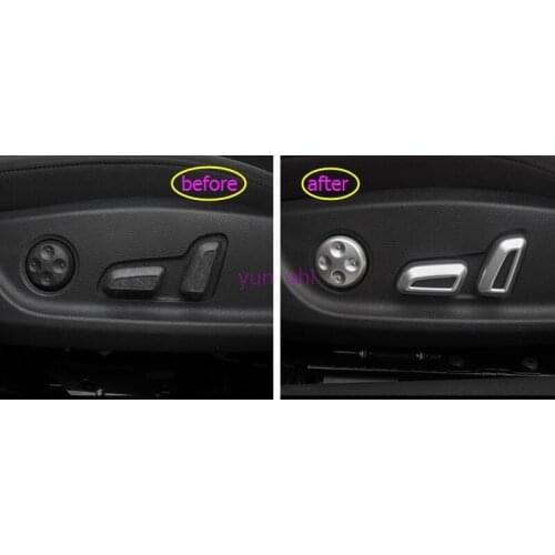 6 pcs High-grade Car Seat Adjustment Button Decoration Covers Car-styling For Audi A3 A4L A6L Q5 Q3 Q7 accessories