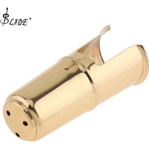 Alto Saxophone Mouthpiece Cap Brass Gold Plated Protective Cap for Leather Sax Mouthpiece Metal Ligature