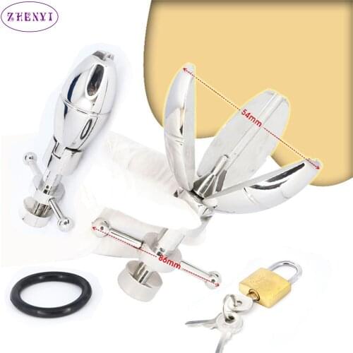 Stainless Steel Ultimate Ass Lock Anal Plug With Lock Expanding Ass Butt Plug Big Buttplug Ass Trainer Ass Lock For Men，Couples