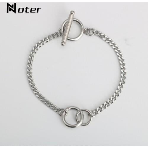Trendy Chain Link Bracelet Men Boys Creative Handcuffs Design Chain Brazalete For Hombre Camping Punk Braclet Present For Men