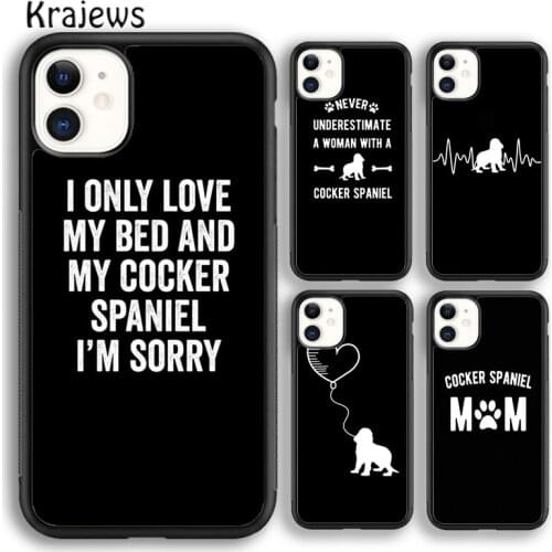 Krajews Cartoon Cocker Spaniel Phone Case Cover For iPhone 5s 6s 7 8 plus X XR XS 11 12 pro max Samsung Galaxy S8 S9 S10 Plus