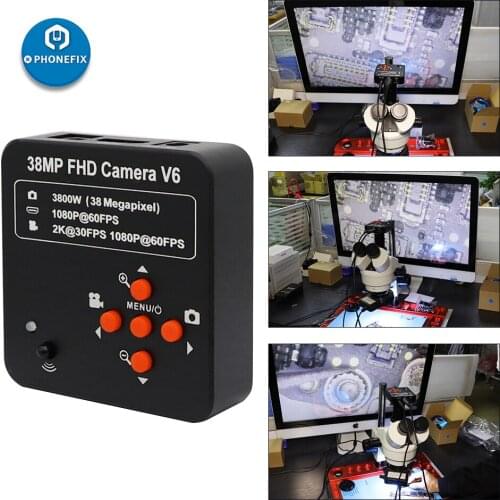 Digital HDMI USB C-Mount Microscope Camera Full HD 1080P 2K 3800W 38MP Video Camera for Electronic Phone Chips Soldering Repair