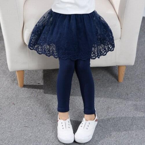 Children Girls Skirts Fitness Leggings Pants Fake Two Piece Baby Underpants Spring Pure Cotton Baby Skirt Wearing Slim Legging