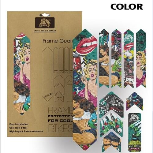Enlee 3D Paster Mountain Bike Frame PVC Stickers Anti-scratch Waterproof Protective Film Iamok Bicycle Protector Accessories