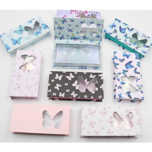 Butterfly Design Lash Boxes Packaging Empty Heart Shape Marble Storage Box 25mm Long Eyelash Package Lashes Cases Bulk With Tray