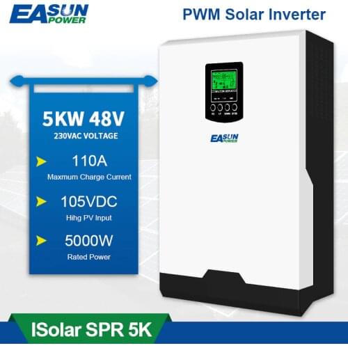 EASUN POWER 5KW Solar Inverter 220VAC Output Pure Sine Wave 50A PWM 48V Solar Charge Controller With 60A AC Charge