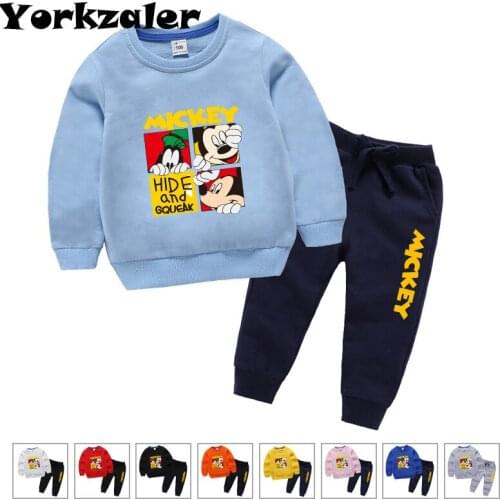 Childrens Clothing Set Autumn and Winter Kids Suit Baby Sports Sets Boy and Girls Long-sleeve Guard Clothes Mickeyclothes Set