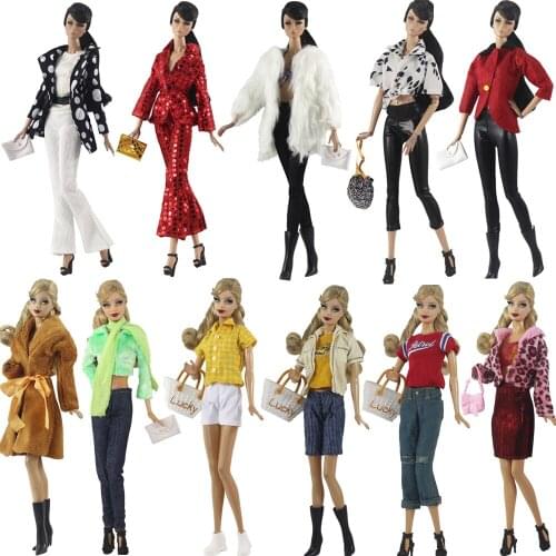 NK Hot Sale Mixed Multi-Choice Doll Noble Outfit Winter Clothing Top Fashion Coat For Barbie Accessories Doll Best Girl Gift JJ