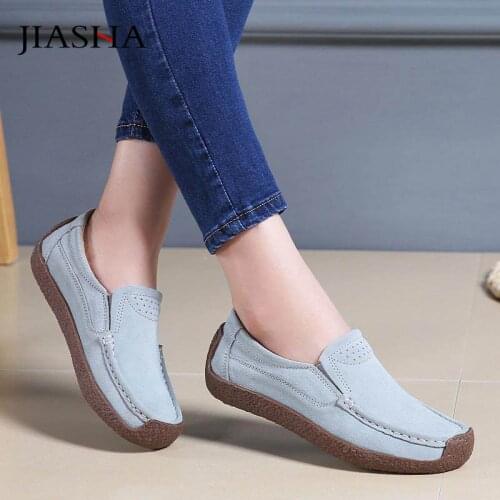 Casual sneakers women shoes 2021 new genuine leather comfortable slip-on flats female shoe woman sneaker chaussures femme