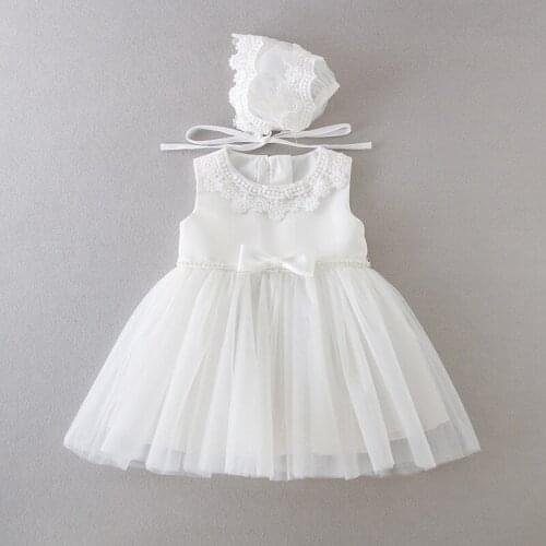 Lace Flower Pearl Belt Baby Girl Dress Baptism 1 Year Birthday Party Wedding Christening Infant Clothing for Newborns Bebes 2 Y