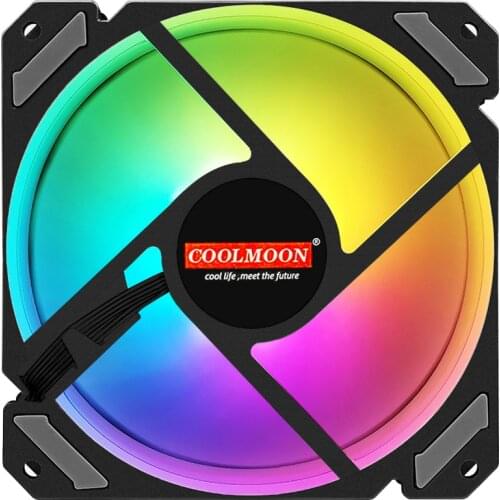 CPU Cooler ARGB 120mm 4 Pin Radiator Quiet PWM PC Cooling System Temperature Control 5V PC Computer Case Cooling Fan