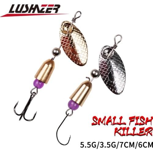 LUSHAZER fishing bait Spoon 7cm 5.5g 6cm 3.5g Spinner lure Metal Hard Lures Wobblers Fishing Tackle Freshwater Pesca Peche