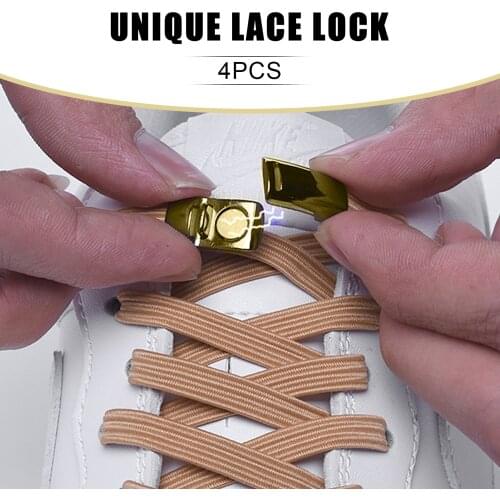 Metal Shoelace Buckle Magnetic Lace Lock for No Tie Shoe Laces