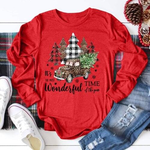 Fashion Women 2021 Summer Christmas Car T Shirts Casual Tops Ladies Streetwear Tree Print Female Cotton Plus Size 5XL Tees Tops