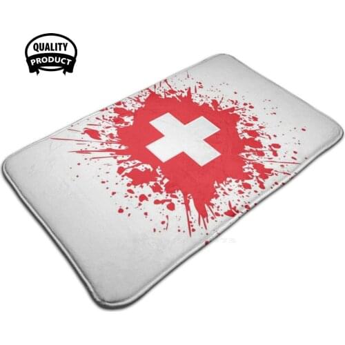 Switzerland - Swiss National Day - Flag Funny Gift Soft House Family Anti-Slip Mat Rug Carpet Swiss National Day Swiss National