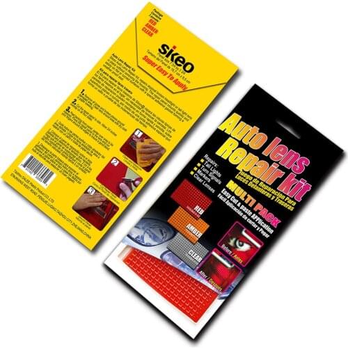 Car Auto Lens Repair Kit DIY Grid Pattern Car Headlights Taillight Repair Tool Set Car Lights Crack Repair Film Polish Red Amber