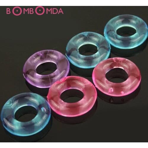 5PCS Penis Rings Set Crystal Ejaculation Delay Cockring Silicone Cock Erection Ring Stretcher Erotic Adult Sex Toys for Men Male