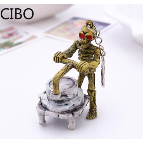 2019 New Pushing and grinding Skeleton Skull Punk Vintage Key Chain Wallet Clip Accessories Car Keychain Pendant