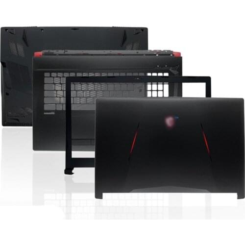 New For MSI GL73 GL73VR MS-17C5 17C6 17C7 17C8 Laptop Back Cover Front Bezel Palmrest Bottom Case Hinges Hinge Cover Black 17.3"