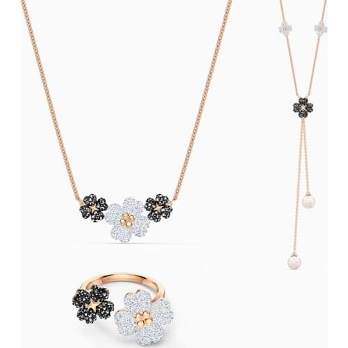 New Exquisite White Black Flower Necklace And Shape For Romantic Bridesmaids Birthday Gifts