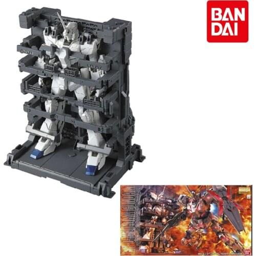 Original Bandai Gundam Anime Figure MG 1/100 SP RX-0 UNICORN GUNDAM Hangar Assembling Model Anime Action Figures Birthday Gift