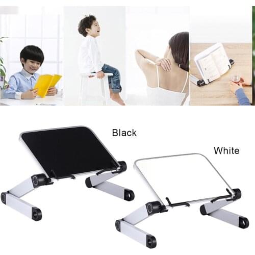 Adjustable Book Stand Reading Book Holder Free Hands Page Paper Clips Black/white Aluminum Alloy Reading Stand For Book Laptops