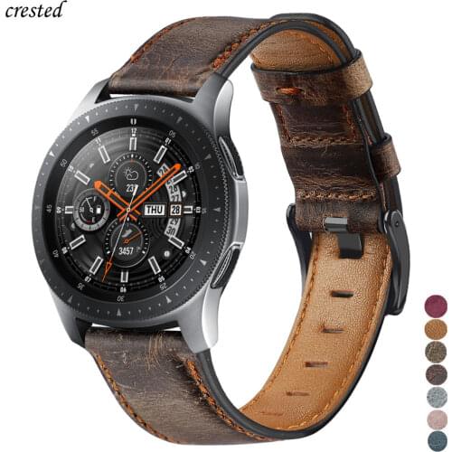 Genuine Leather band For samsung Galaxy watch 46mm Gear S3 frontier bracelet 22mm watchband Huawei watch 2 gt strap 46 mm