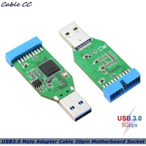 With VLI HUB Chip 5Gbps Single Port USB 3.0 A Type Male to Motherboard 20pin Header Female Hub Adapter