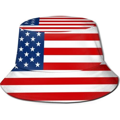 CINESSD American Flag Unisex Casual Sun Hat Bucket Hat for Men Women Bob Hip Hop Caps Summer Fisherman Hat Panama