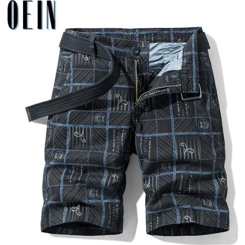 OEIN 2021 Summer Men Shorts Fashion Plaid Beach Shorts Mens Casual Camouflage Cargo Shorts Military Short Pants Male Bermuda