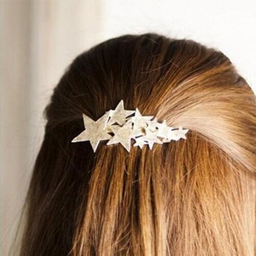 Shuangshuo New Fashion Women Girls Hairpins Star Hair Clip Delicate Hair Pin Hair Decorations Jewelry Stars Hair Accessories