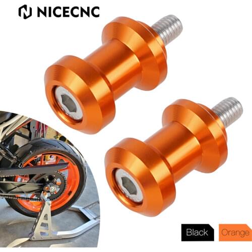 NiceCNC M10xP1.5 SwingArm Spools Bolts Sliders For KTM 690 SMC Duke 250 390 790 M10 x P1.5 SwingArm Spools Sliders