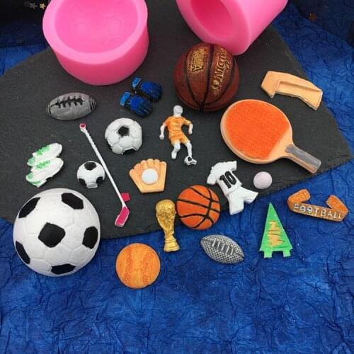 Sports Equipment Silicone Form For Fondant Chocolate Cake Cupcake Baking Decoration Mold Baseball DIY Clay Resin Art Moulds