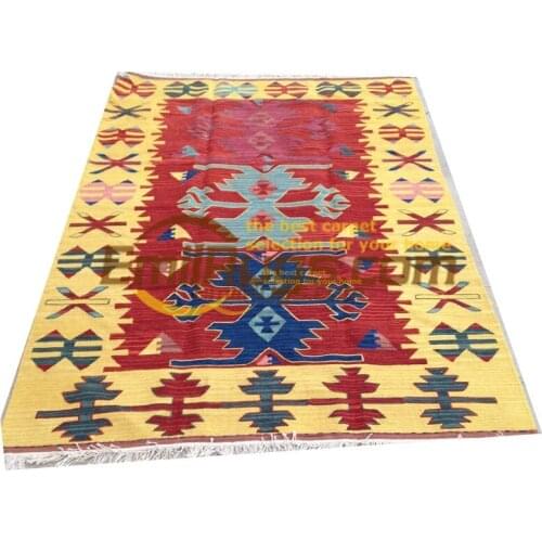 Kilim Fabric Handmade Carpet Bedroom Carpet Carpets Square Rug Carpet Bohemian Natural Sheep Wool