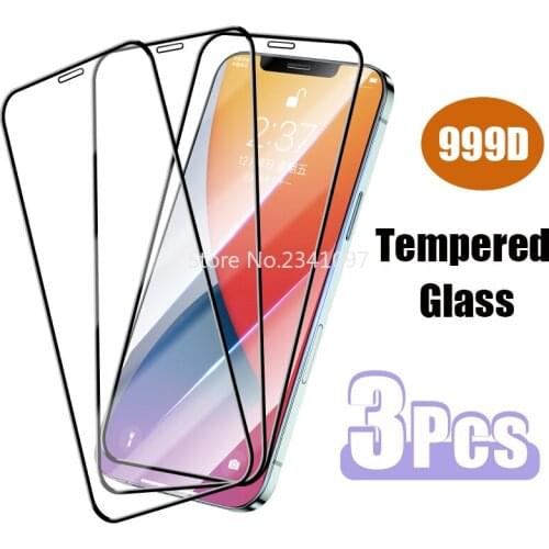 3PCS Full Cover Tempered Glass For iPhone 7 Plus 6 6s 8 X 10 Screen Protector For iPhone 11 XR XS Max 12 Pro Mini SE 2020 Glass