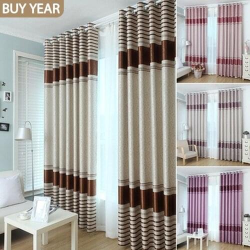 Chinese Style Curtains for Living Dining Room Bedroom Modern Minimalist Striped Curtain Tulle Two Colors Optional Customization